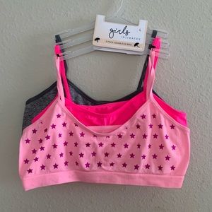 3 pack size L 12-14 pink & gray girls seamless bra/bralettes by girls intimates